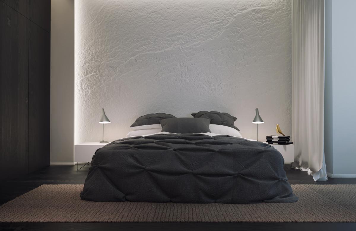 Акцентна стіна в спальній кімнаті