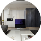 Дизайн дворівневої квартири площею 200 кв.м, м.Київ, Оболонська набережна 1-а (автори: Олена Романюк, Микита Борисенко)